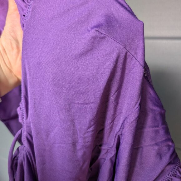 NWT Zara | Ruffle high cut one-piece swimsuit in purple - Picture 14 of 14